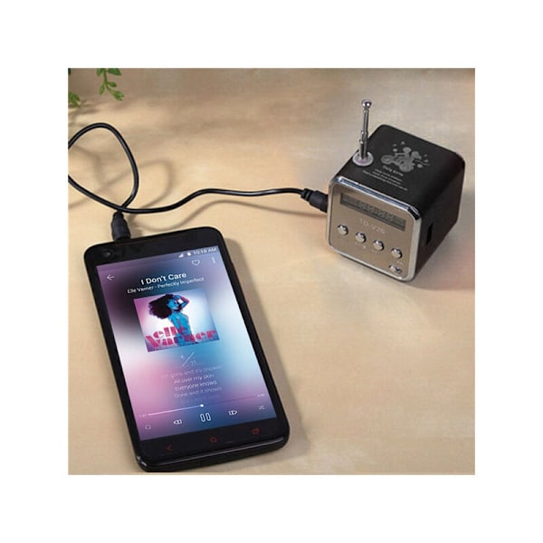 Multimedia Bärbar Mini Musikhögtalare FM-radio USB SD TF-kort MP3-spelare 1st (Svart)