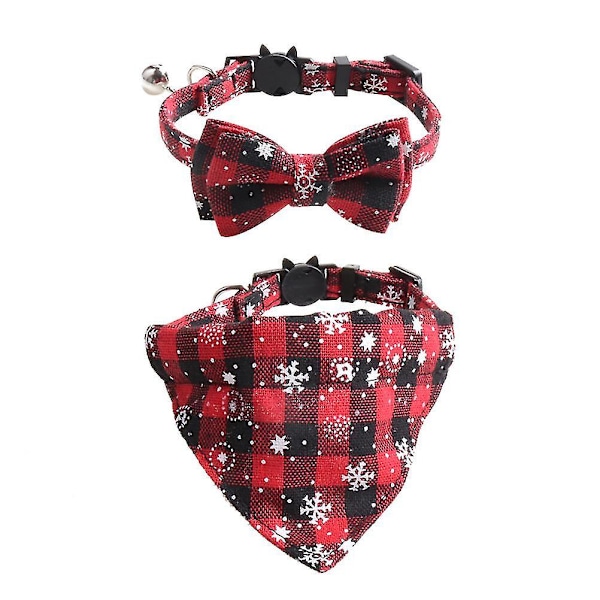 1 set jul husdjur halsduk katt fluga krage jul husdjur bandana