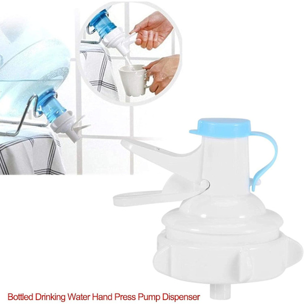 Dispenserpump, manuell pump för dryckesflaskor med 5 gallon med drickpipa och dammskydd, lämplig för 55 mm dricksflaskor