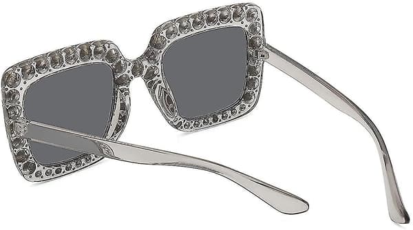 Firkantede Rhinestone Solbriller Oversized Diamant Bling Bling Briller