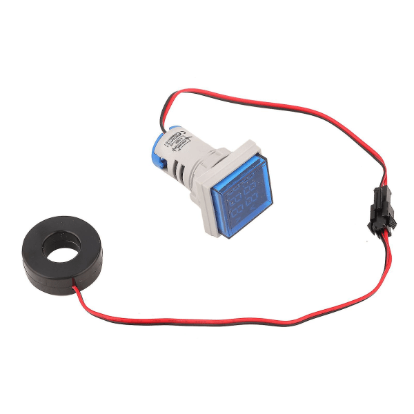 Led Digital Display AC Spændingsstrømsmåler Indikator 22mm 0-100a Måler Indikator（blå）