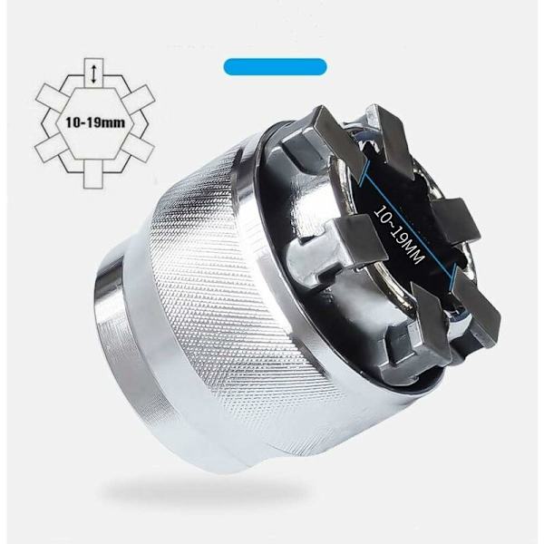 1PCS 3/8 tum Driv 10-19mm Justerbar Hex Universal Socket Torque Ratchet Socket Adapter Nyckelhuvud Spännhylsa Reparationsverktyg