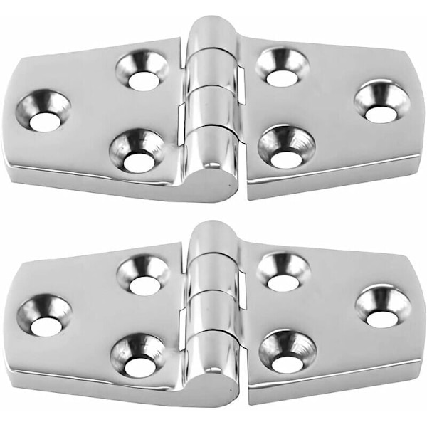 Marint monteringsdörrgångjärn i rostfritt stål Båtdörrgångjärn Tunga maskinvarugångjärn Båtgångjärn Plattformsskåp SUS 316 2-pack 38mm x 76mm - Silver