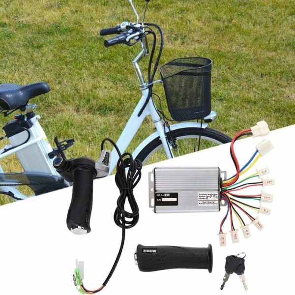 36V 48V 1000W Motor Borstad Hastighetsregulator med Vridgrepp Gasreglage och Effektdisplay för Longziming Elcykel