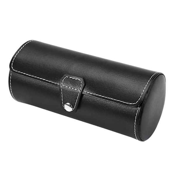 3 Galler Cylinder Klockrullhållare Armbandsur Displayfodral Smycken Presentförvaringslåda (Svart)