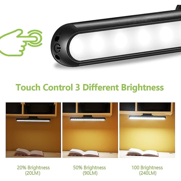 Väggläslampa Stick On Våningssäng Lampa Dimbar Touch Lights Magnetisk monterad under skåp Belysning trådlös Led Garderob Kök Portabel Bar För Va