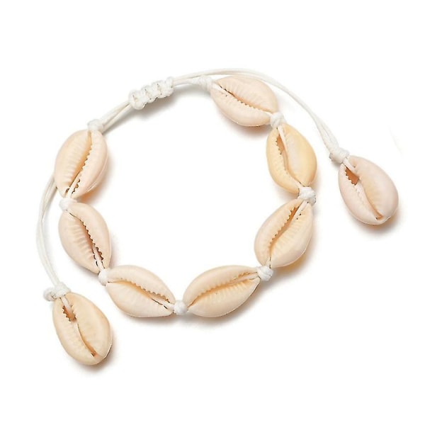 Skjell Choker Halskjede Seashell Halskjede Justerbart Skjell Halskjede Armbånd Sett Hawaiisk Smykker For Kvinner Menn Jenter（Hvit）