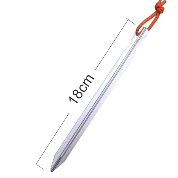 Utomhus tält baldakin gardin markspik tygväska set aluminiumlegering camping trekantig stark tältpik med rep silver 24st