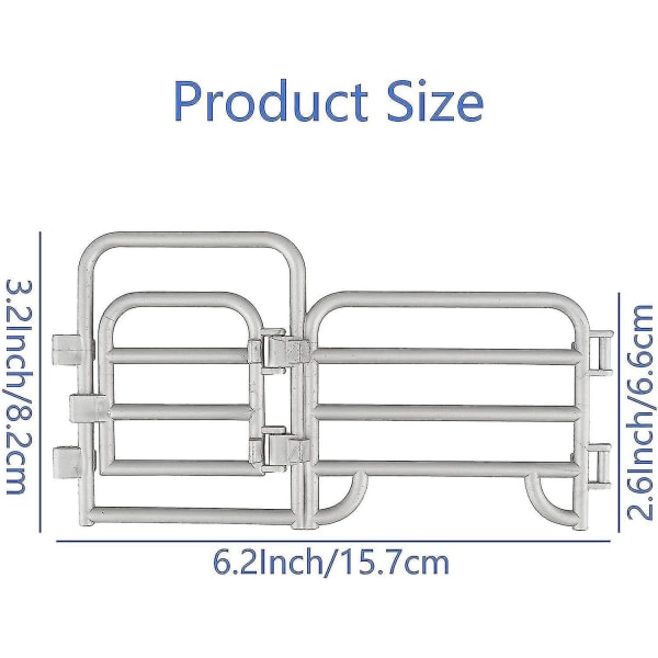 18 stk. Corral Hegn Panel Tilbehør Legesæt Indeholder 2 Gates Hegn, Plastic Hegn Legetøj