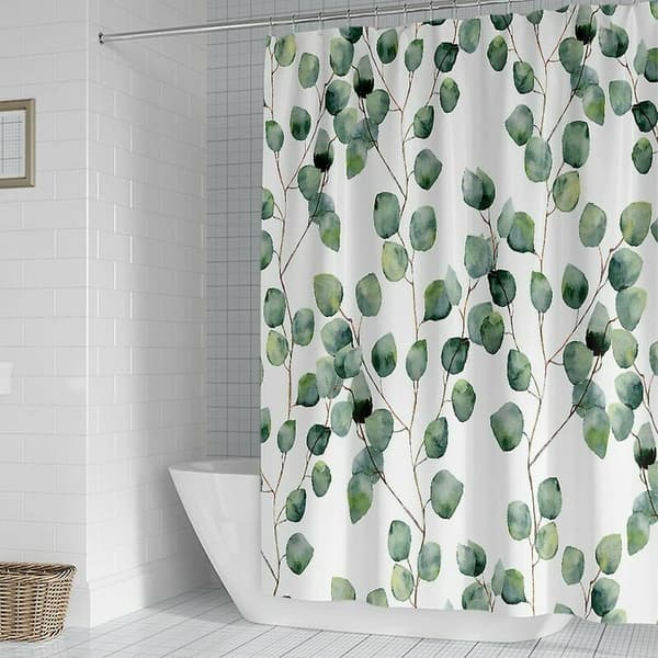 Blomster Växt Duschdraperi Duschdraperi Gardiner Badrum Gardiner Vattentät Polyester Duschdraperi Set med Krokar