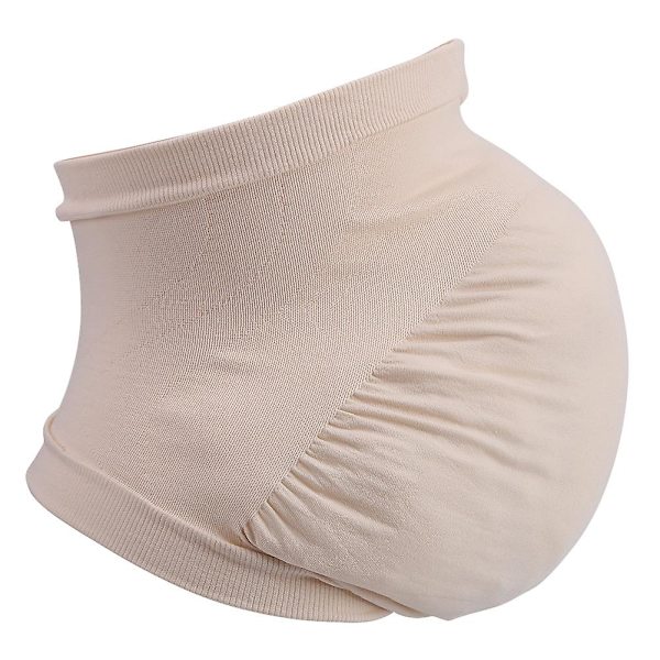Maternity Graviditet Mage Stöd Bälte - Sömlöst Elastiskt Band för Prenatalvård (Beige, Storlek M)