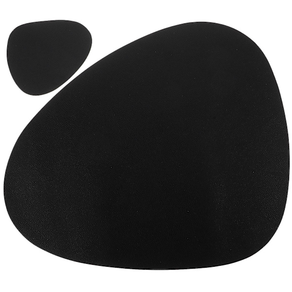 1 sarja pohjoismaista tyyliä ruokailualusta Kotitalousruokailualusta Käytännöllinen PU-matto Kupinalunen-sarja（45.50X36.50X0.20CM，Musta）