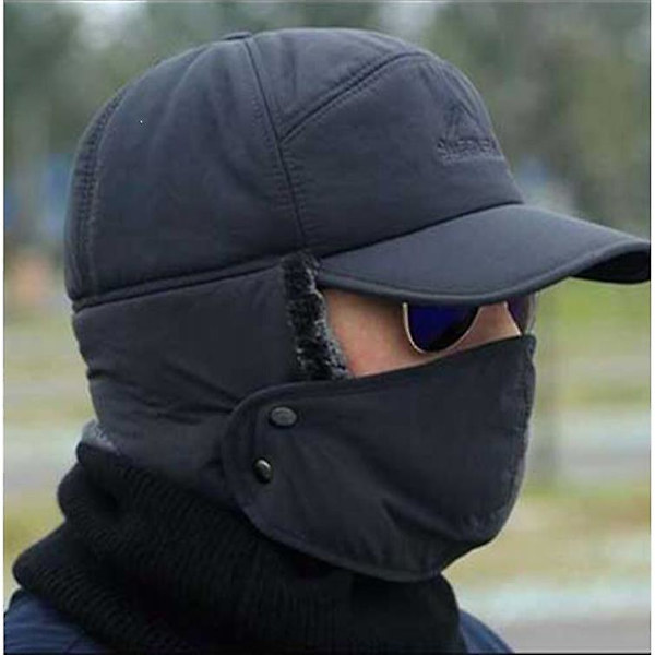 Yksinkertainen tekoturkislakki Hat Visor Tuulenpitävä Suksipeite Miehet