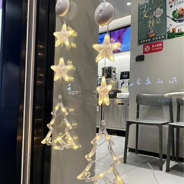 LED 3D Jultomte Fönsterljus Jul Fönsterdekoration Sugkopp Julbelysning, Hängande Fe-ljus (Klocka)