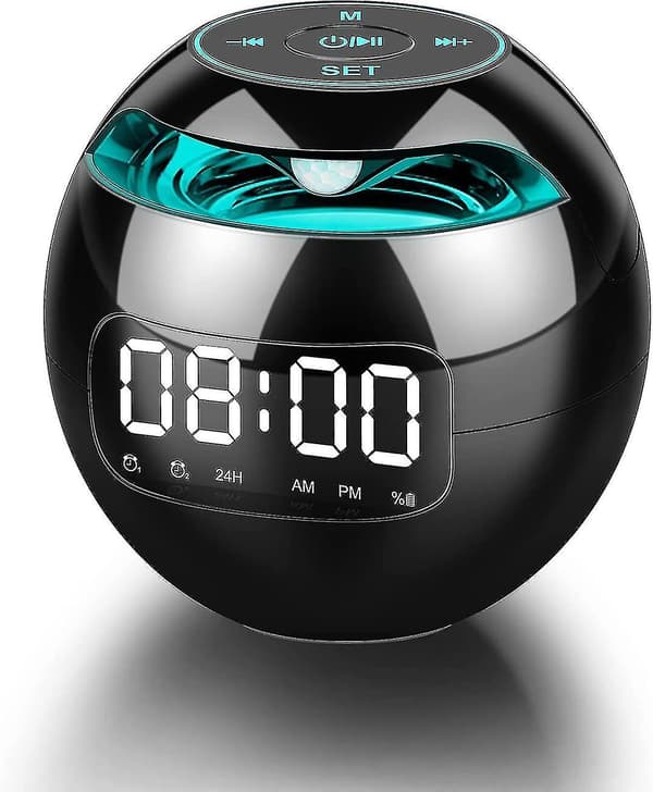 Klockradio, digital väckarklocka, digital klocka, bärbara Bluetooth-högtalare, FM-klockradio