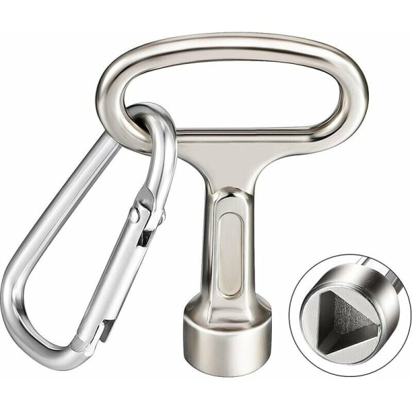 Metall Triangulär nyckelmätarlåda Nyckel Silver Trekantig nyckel med nyckelring för gasvatten elmätarskåp