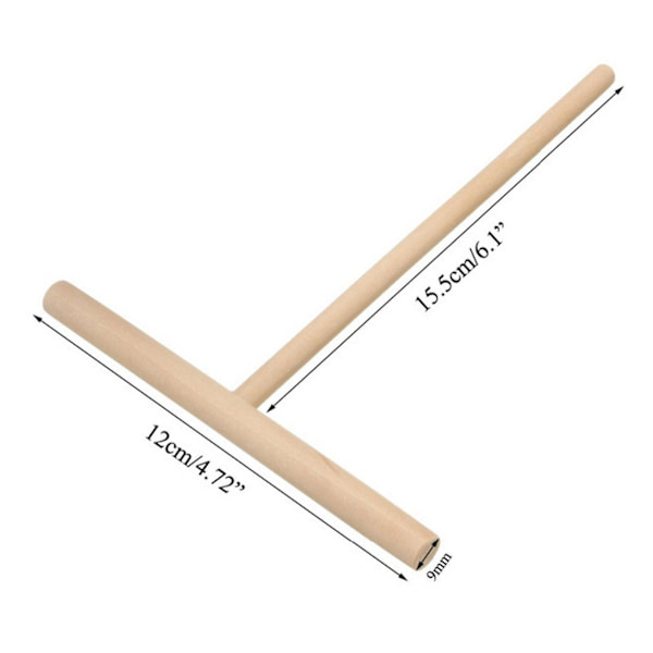 Crepe Maker Pancake Batter Träspridare Stick Hem Kök Kit DIY Verktyg（Som visas）