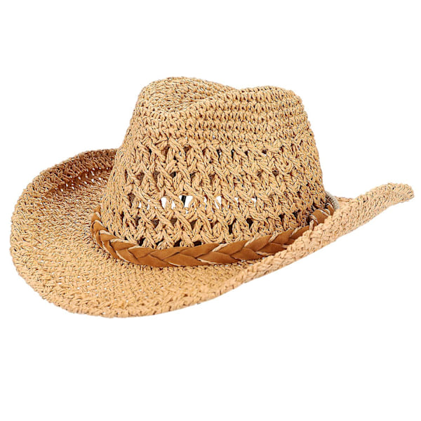 Halm Cowboy Hat Bred Krem Sol Hat Cowgirl Sommer