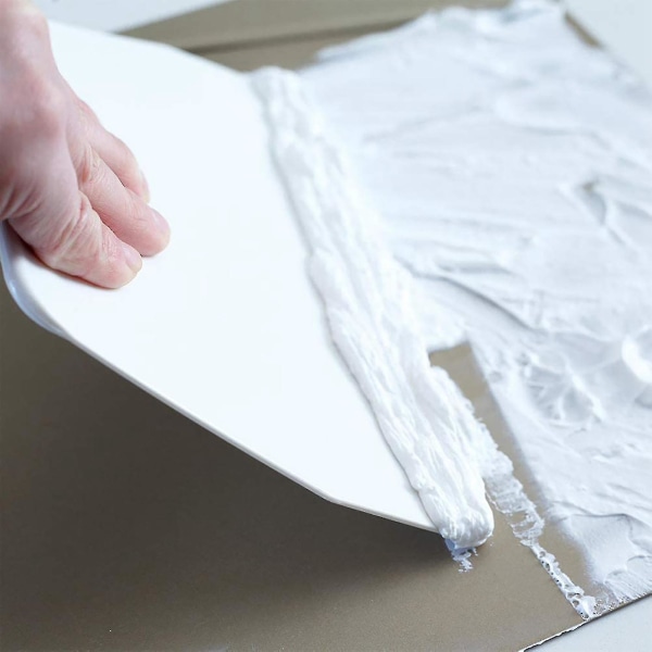 19 cm X 12,5 cm platt vit plast tårtdekoratör Skrapverktyg för deg bakverk