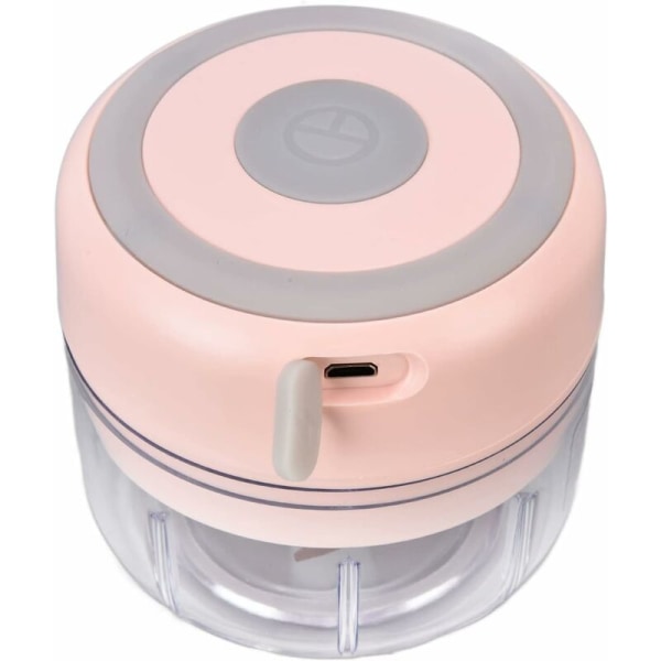 Minihackare, hållbar elektrisk lökhackare med 100 ml kapacitet för köksredskap (rosa)