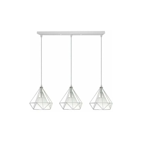 Cham Ljuskrona Pendel Light Industrial Geometry Nest White Diamond Cage Vintage taklampskärm för restaurang Bar Cafe