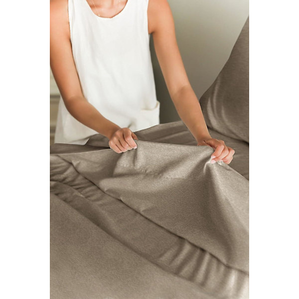 Full Size Sheet Set - Andningsbara och kylande lakan - Mjukare än jerseybomull - Samma utseende som jerseytrikålakan och t-shirtlakan - Djupa fickor - 4 Pi