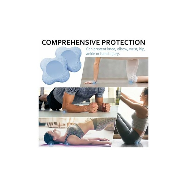 CHAM - JIOGPO 2 st halkfria yogamattor, yogamattor som skyddar knän, handleder och armbågar - ljusblå
