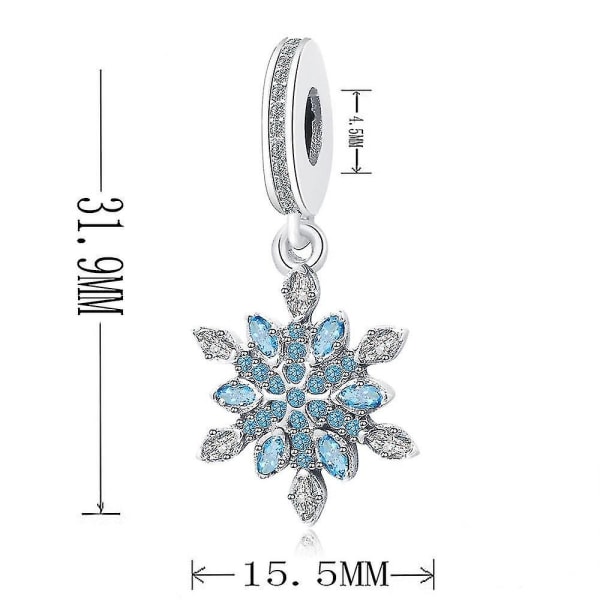 Snefnug Dangle Charm Armbånd Klar Vedhæng