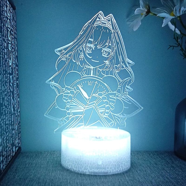 Youtube Hololive Ouro Kronii Ninomae Inanis Figur 3d LED-lampa för nattlampor i sovrummet Barnrumsinredning FödelsedagspresentOuro kronii