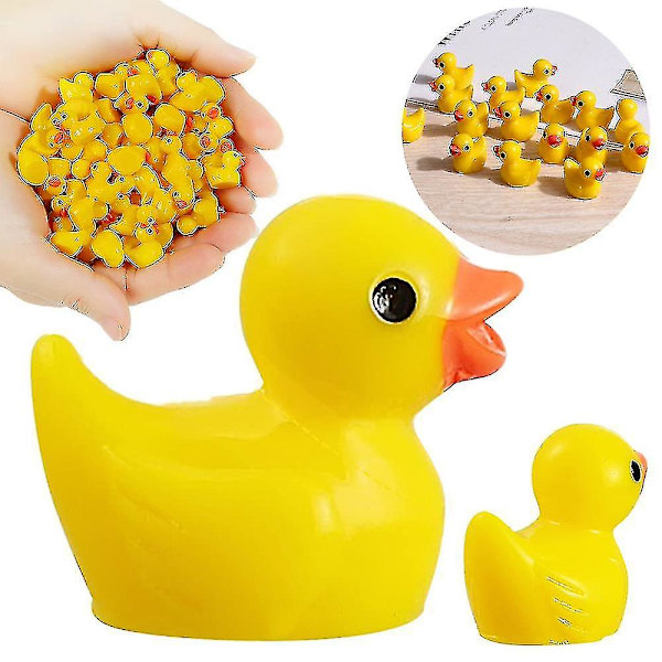 Mini gule ællinger ællinger små ællinger have landskab akvarium dukkehus potteplanter dekoration økse.（3stk）