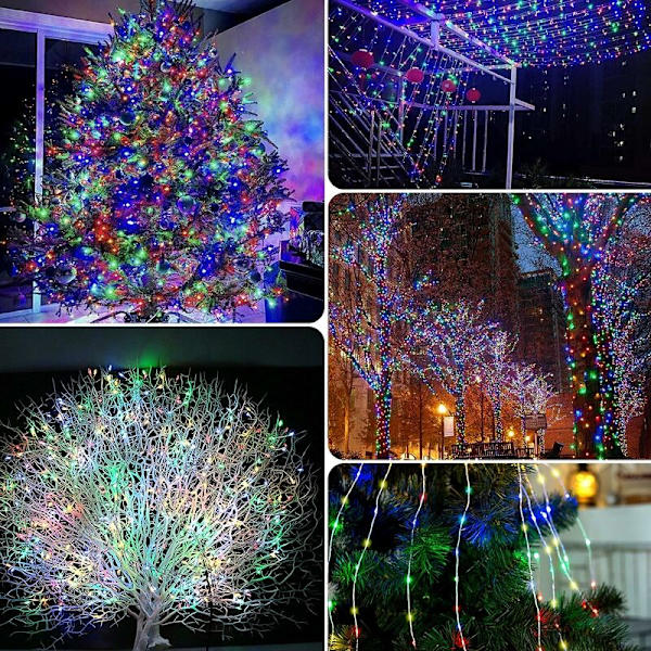 100 st LED solcellslingor 12M vattentäta slingor för hem trädgård uteplats gräsmatta