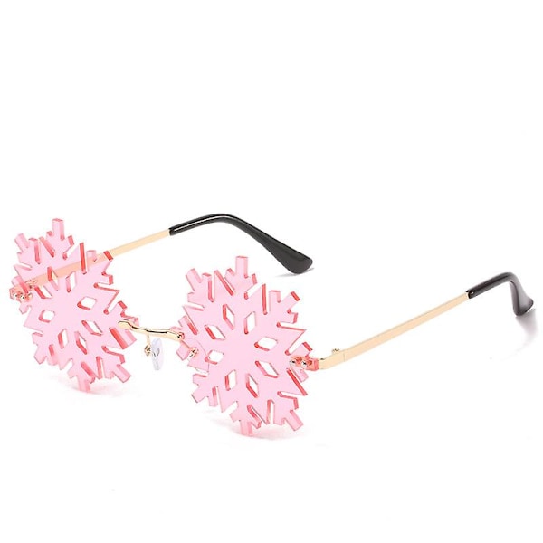 Gold-frame Pink Snowflake-shaped European And American Personality Funny Sunglasses