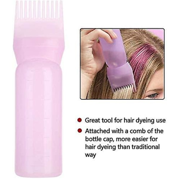 4 stk kampåføringsflaske, flaskekam med gradueret skala til hårfarve Farvning af hovedbundsbehandling vigtigt