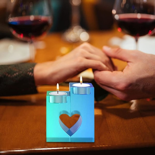 Tealight Holder Resin Mold Silicone | Hollowed-out Heart Shape Rectangular Tealight Holder Molds