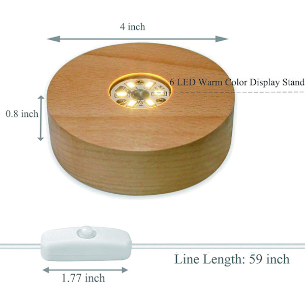 2-pack runda LED-ljusdisplaybasprydnader