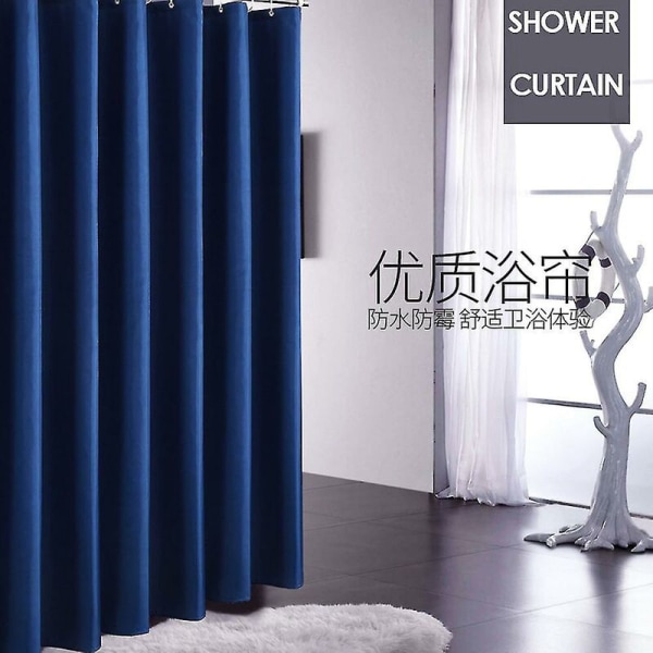 1 x Enfärgad duschdraperi Vattentät duschdraperi Badrumsavdelare (1,5 m x 1,8 m marinblå)
