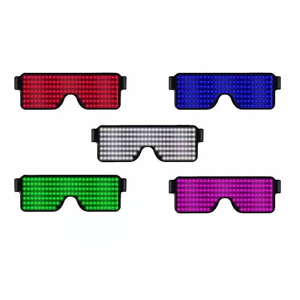 Magiska Flash Led-festglasögon App Bluetooth-styrda lysande DJ-solglasögon Diy