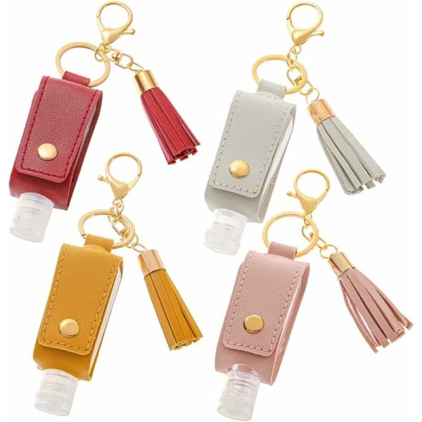 Reseflaskor med nyckelring 4-pack plast reseflaska med nyckelring 30 ml Nyckelring påfyllningsbara reseflaskor för läderhänder