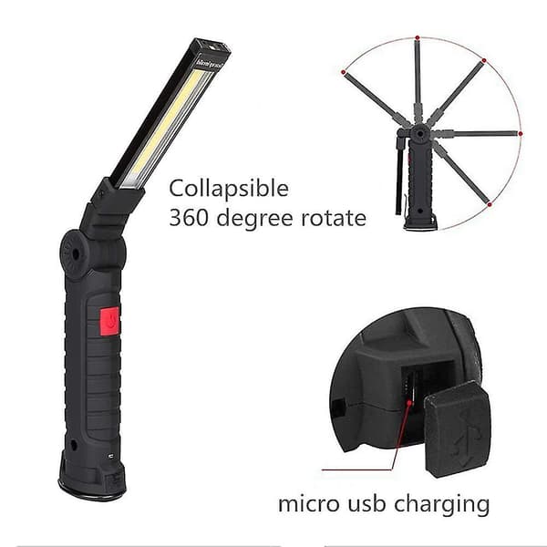 1-pakning LED-arbeidslys USB oppladbart magnetisk LED-lys