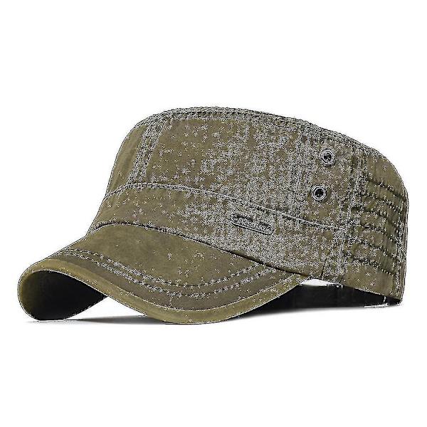Herr Bomull Armé Cap Cadet Hat Trucker Pappa Hat Militär Flat Top Justerbar Klassisk Baseball Cap