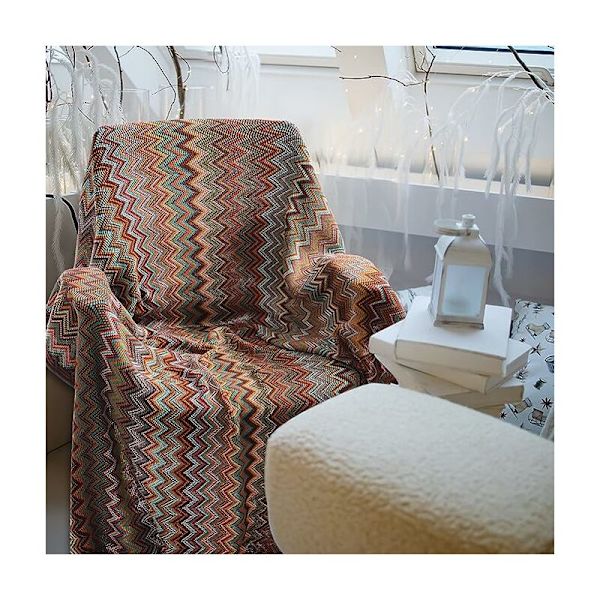 Bohemisk fransad filt, stickad sofffilt för vardagsrum 130x170cm (röd)