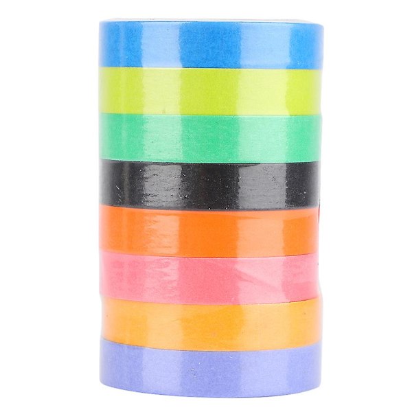 8pcs Mini Adhesive Tape Roll - Pure Color | Office Stationery Masking Tape