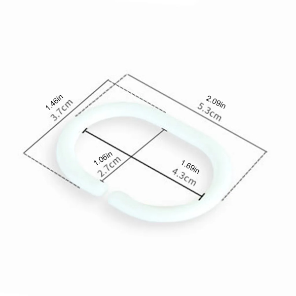 48-pack gardinringar, duschdraperikrokar, duschring, gardinkrokar, badrumsdraperiring, duschfönsterstångsöglor