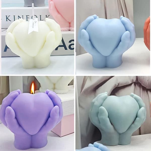 3D Hjerteformet Epoxy Støbeform i Silikone, DIY Silikoneforme til Hånd på Hjertet