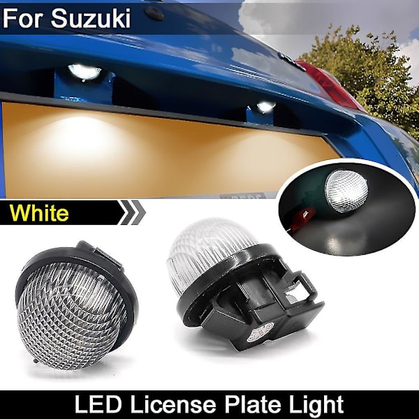 2 st för Suzuki Jimmy Alto Carry Pickup Grand Vitara Swift Wagon Opel Agila Vit LED-nummerplåtslampa Skyltbelysning
