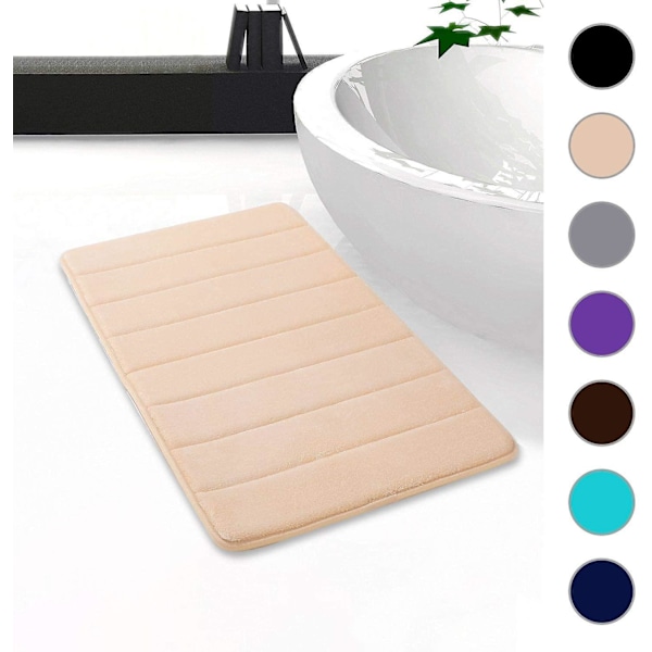 Badrumsmatta Badmatta Absorberande halkfri Badmatta Tvättbar Badmatta - 50x90cm (Beige) (50*90cm, Beige)