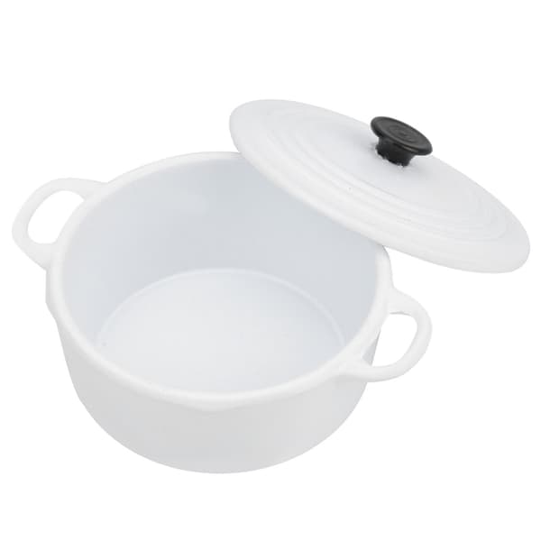 1/12 skala mini simulation legering gryde dukkehus tilbehør - hvid