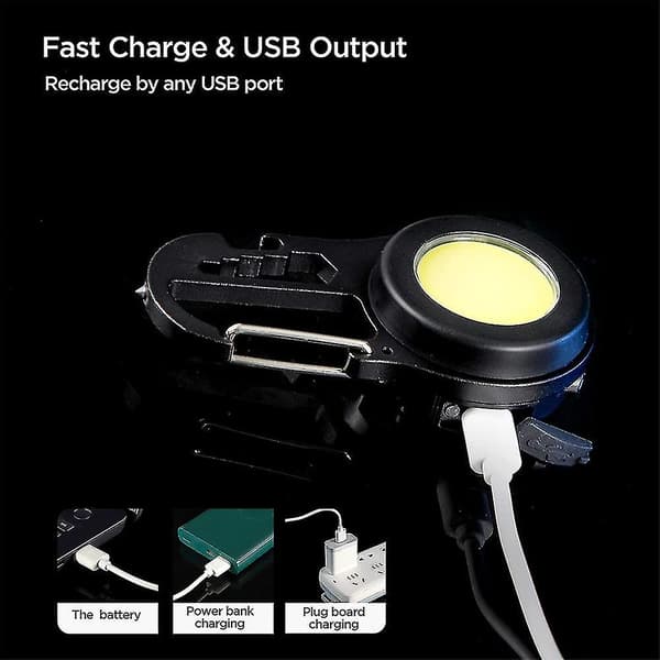 Multifunktionel bærbar USB mini nøglering lys