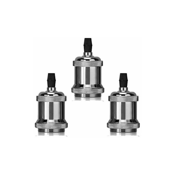 En uppsättning av 3-Socket E27 Spiral DIY Retro Lamp Adapters för Pendel Ljus Suspension, Silver