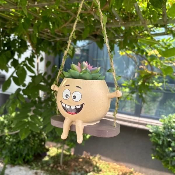 Blomkrukor Hängande, Med Gunga Ansikte, Gunga Blomkruka, Blomkruka